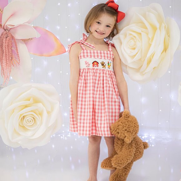 Farm Themed Smocked Dress